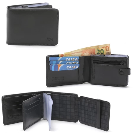 Carteira Masculina Couro Plus