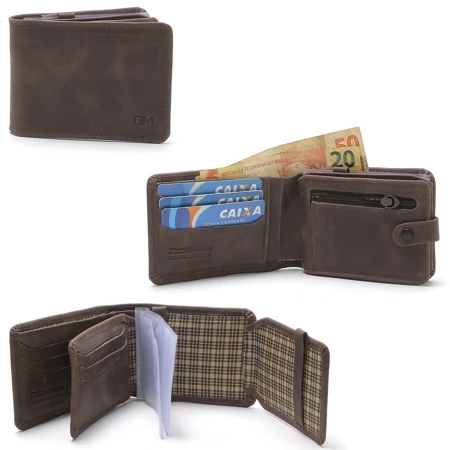 Carteira Masculina Couro Plus