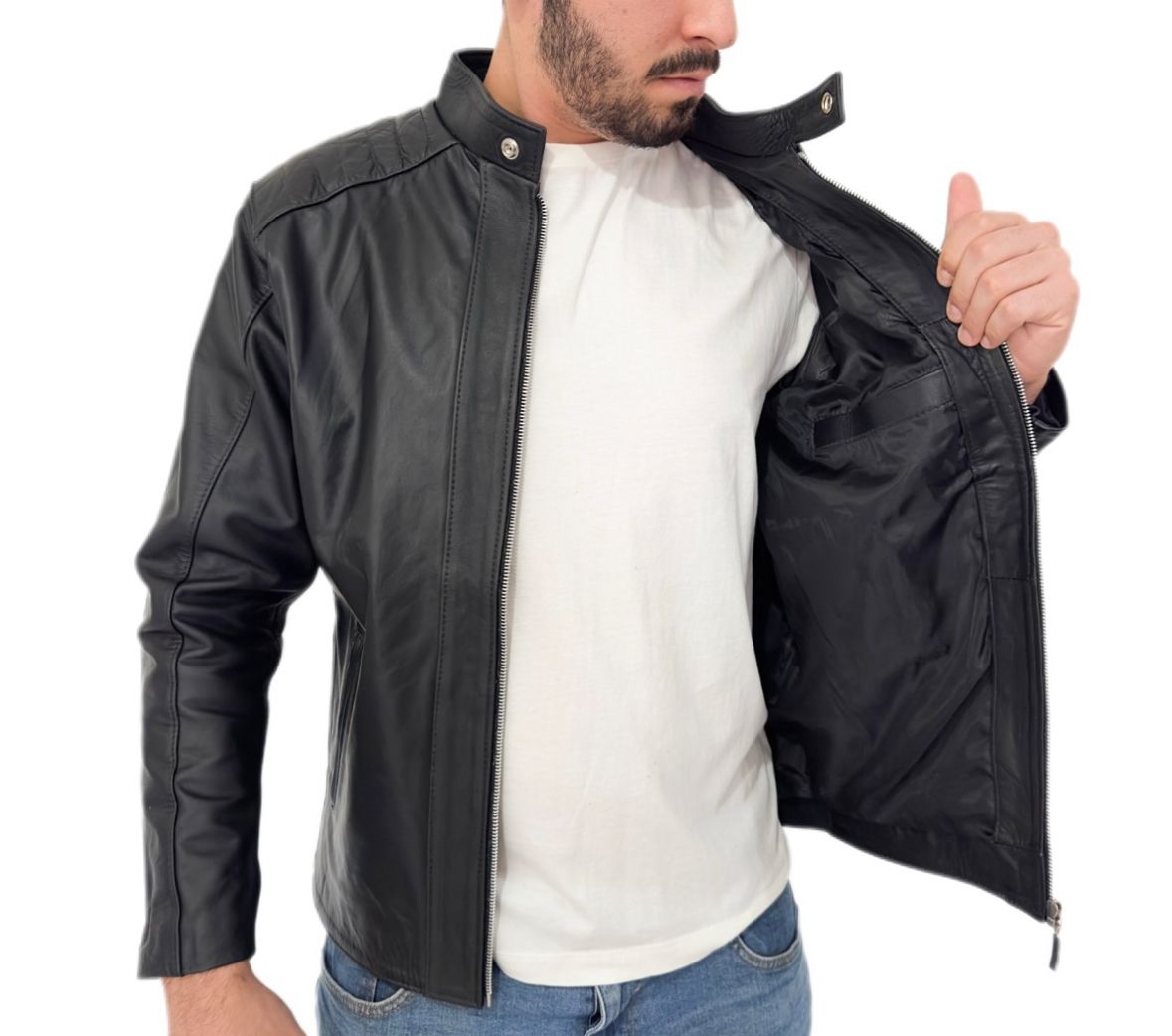 Jaqueta de Couro Bovina Stillo Slim