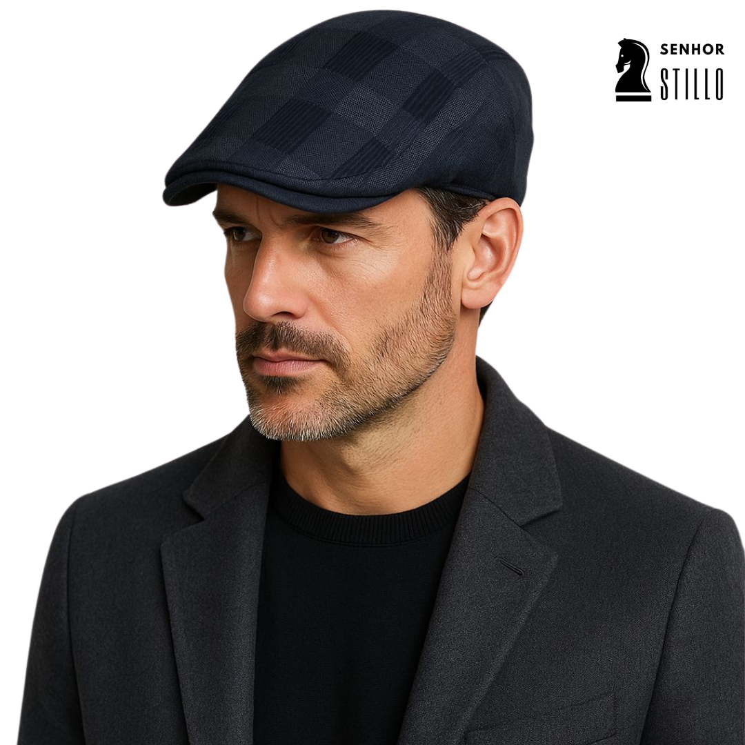 Boina Masculina Italiana Xadrez Stillo