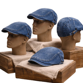 boina italiana, boina italiana jeans, boina jeans, boina jeans masculina, boina masculina, boina azul, boina azul escuro, boina masculina azul, boina clássica, boina casual, boina ajustável, boina com elástico, boina com botão, boina italiana masculina, boina estilo italiano